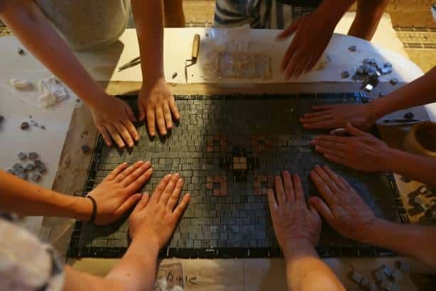 Mosaic Flooring Restoration Workshop at Neamțu Manor in Olt, 2017