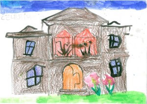 Vila Golescu din Câmpulung Muscel văzută de Celestina,  6 ani, în timpul unui Atelier de Educaţie pentru Patrimoniu