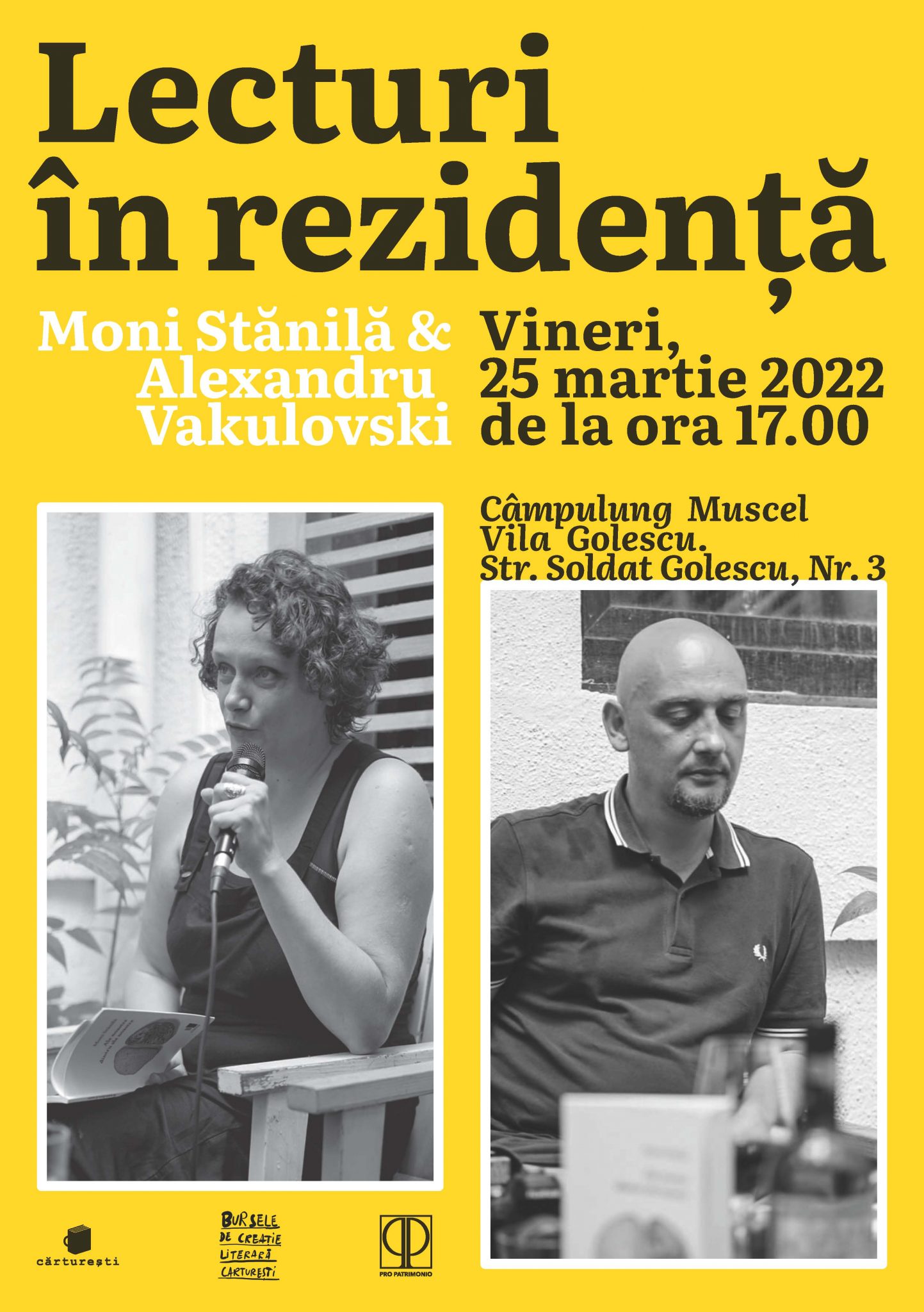 Readings in residence – 25 March at the Golescu Villa